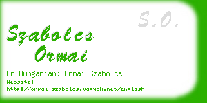 szabolcs ormai business card